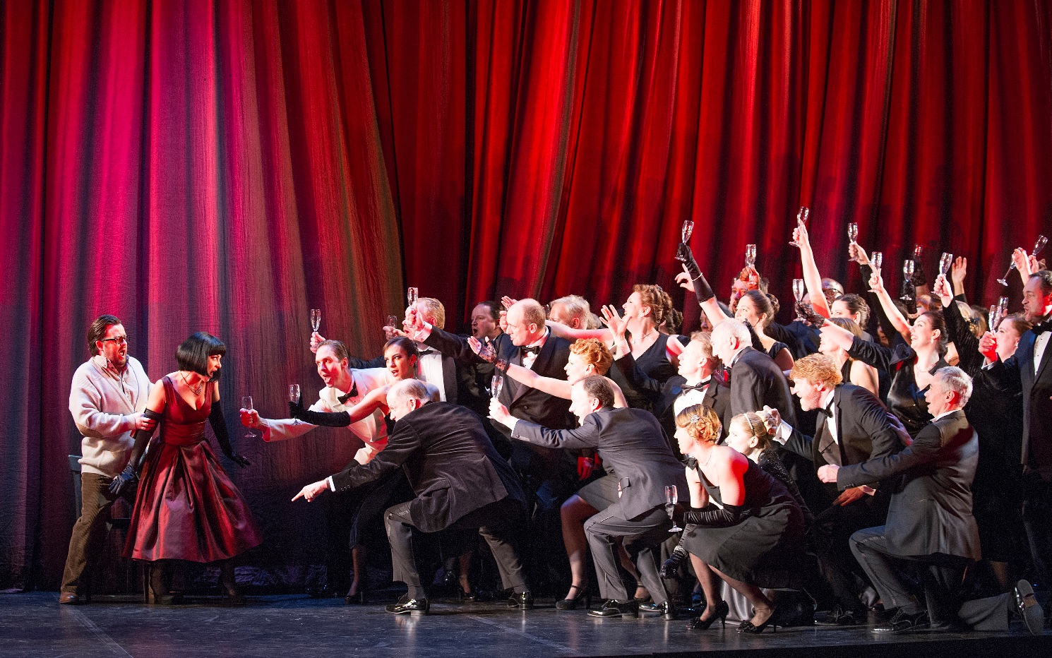 The first scene of the English National Opera Traviata