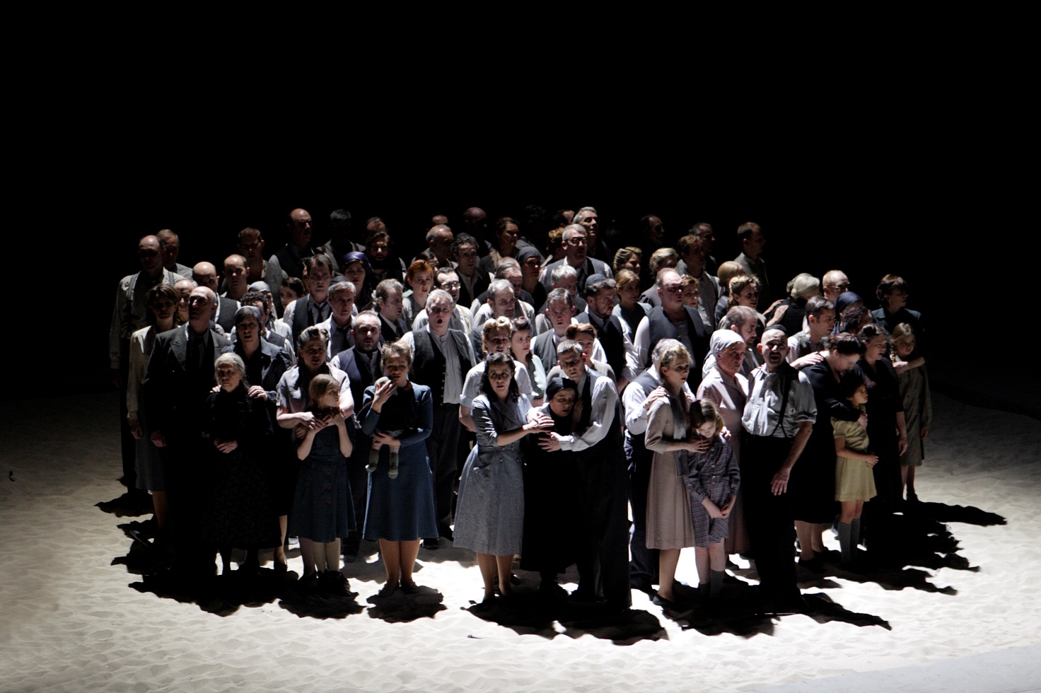 The chorus in the Royal Opera production of Verdi's Nabucco, photographed by Catherine Ashmore