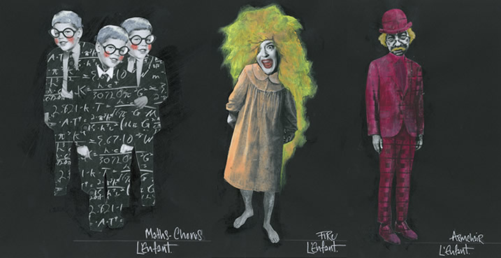Costume designs for L'enfant et les sortileges at Opera North