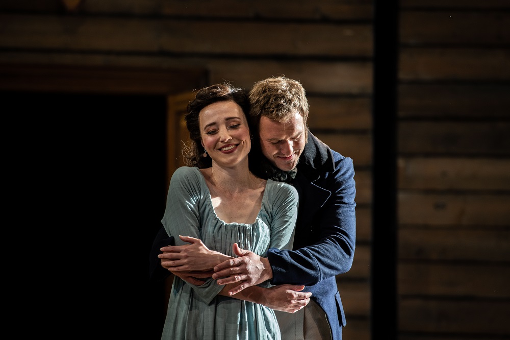 Fleur Barron as Olga and Jonathan McGovern as Lensky in Garsington's Eugene Onegin