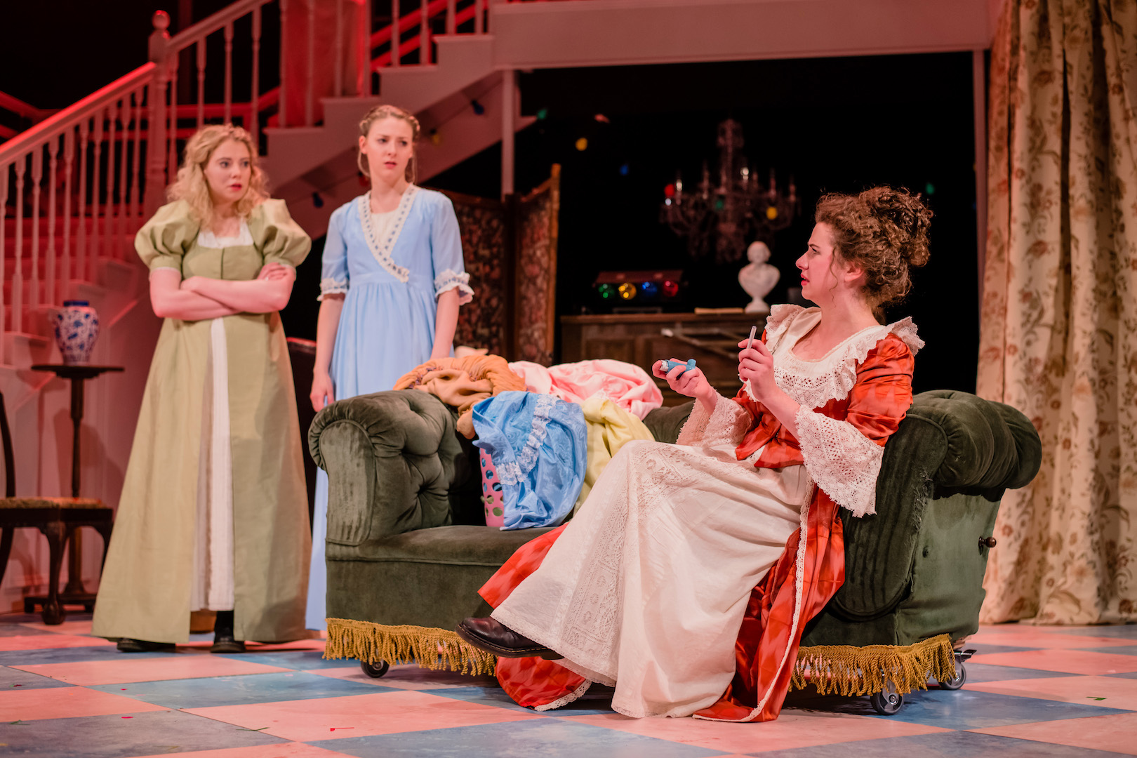 L to R, Elizabeth (Meghan Tyler), Jane (Christina Gordon), and Mrs Bennett (Isobel McArthur)