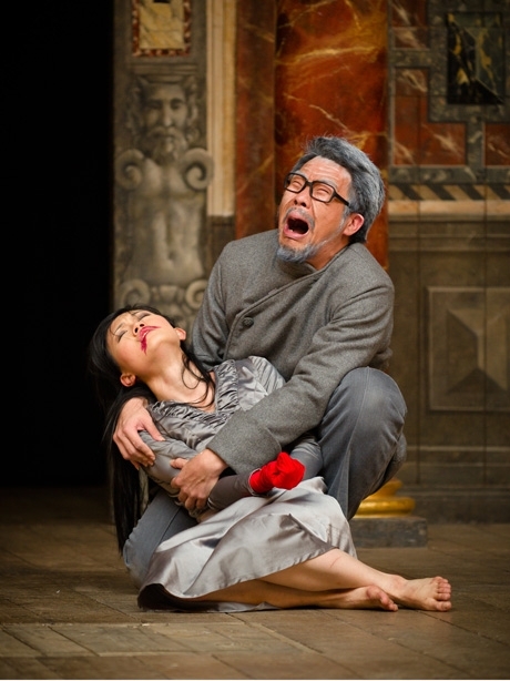 Marcus Andronicus clasping Lavinia in Titus Andronicus by Tang Shu-wing Studio, Hong Kong