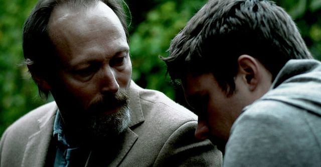 Lars Mikkelsen and Jack Reynor as father and son