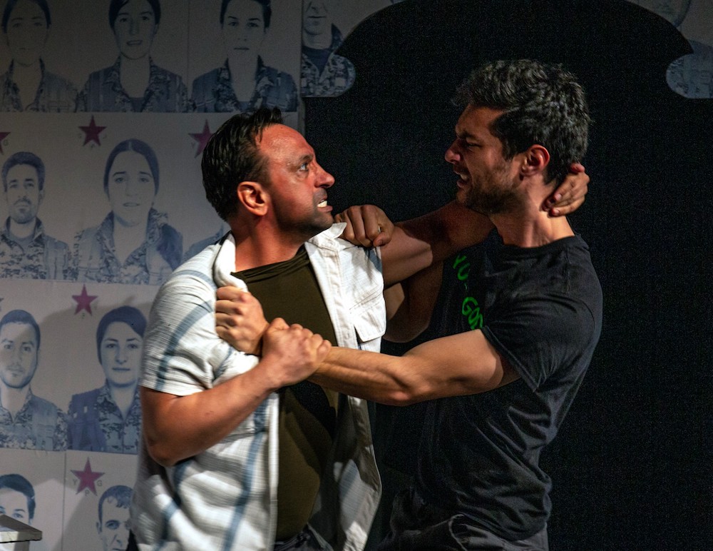 Tiran Aakel (L) and Max Rinehart in Blueprint Medea at the Finborough Theatre. Picture by Isabella Ferro