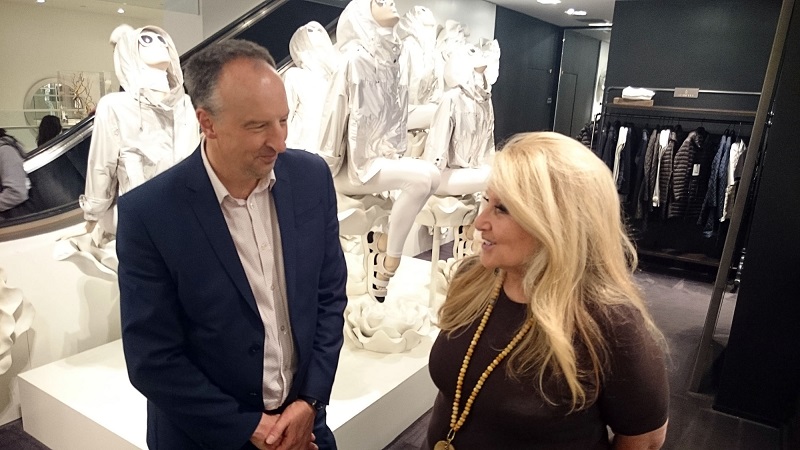 Jane Holzer with Stephen Smith in Bloomingdale's  BBC/David Shulman