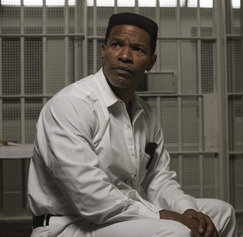 Jamie Foxx as Walter McMillian in Just Mercy