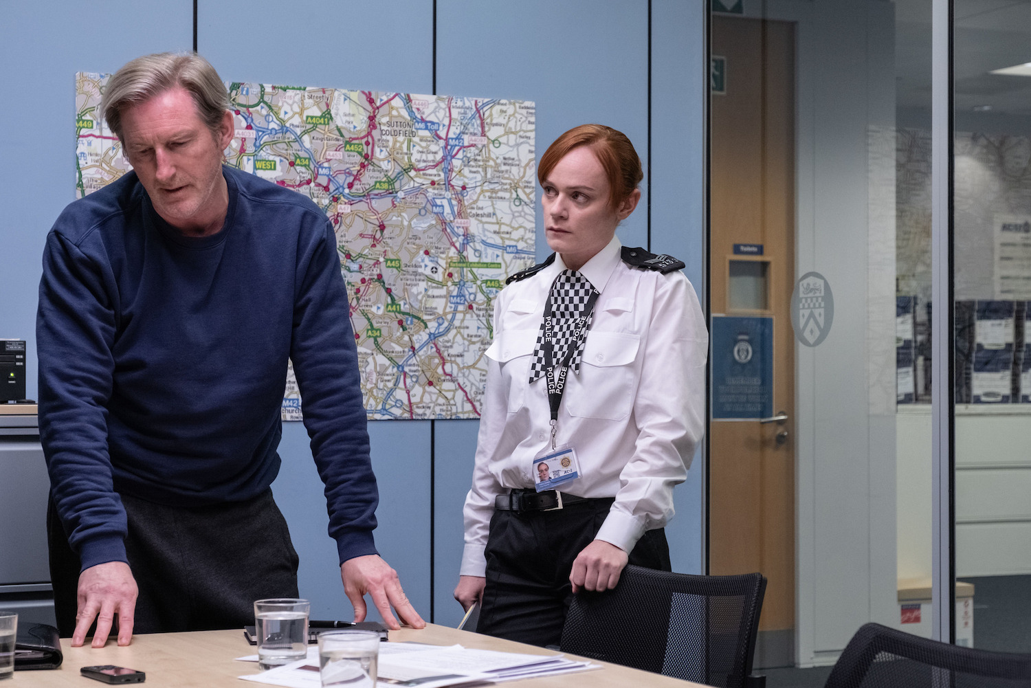 Adrian Dunbar and Natalie Gavin in Line of Duty