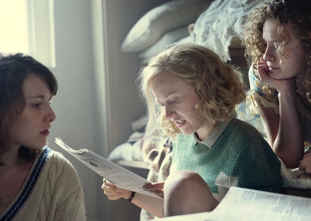 Zoe Brough as Jessica Mitford, Shannon Watson as Unity, Olra Hill as Debo in Outrageous