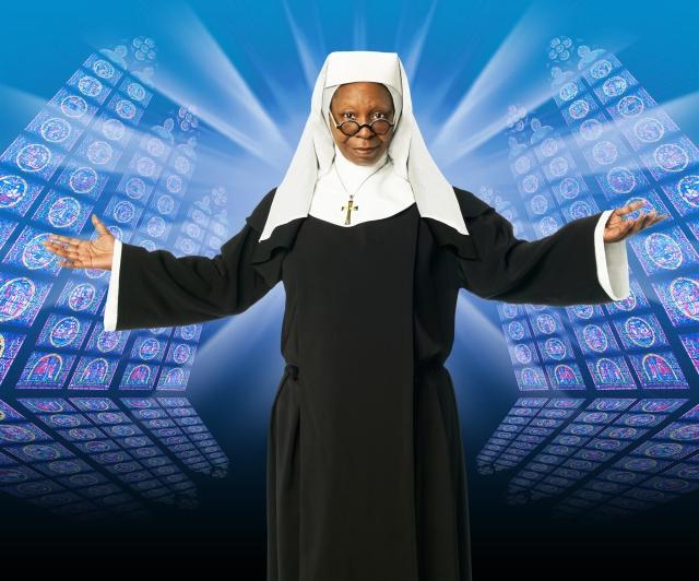 Whooping it up: the one-time star of the two 'Sister Act' movies makes her London stage debut in a role originated by Maggie Smith