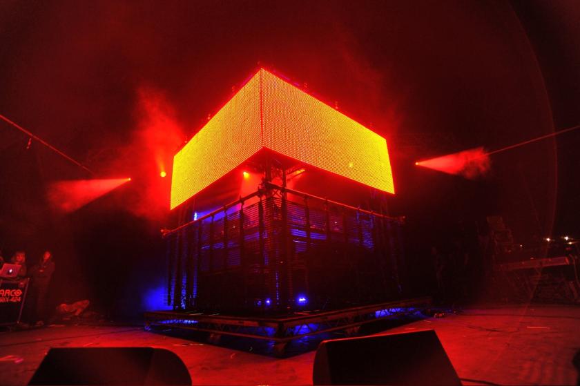 Magnetic Man's LED cage