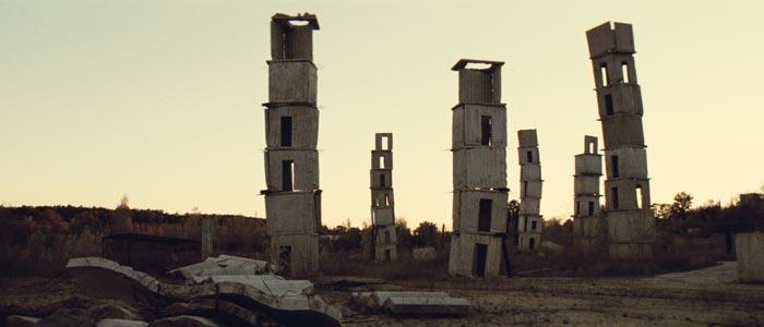 Anselm Kiefer's sculpture 'Over Your Cities Grass Will Grow': 'We see him swing huge giant concrete huts around by crane, flinging them on top of one another like they were toys'