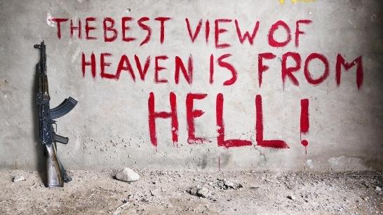 Graffiti in Helmand: One of ex-soldier Bran Symondson's Afghan photographs taken in 2010