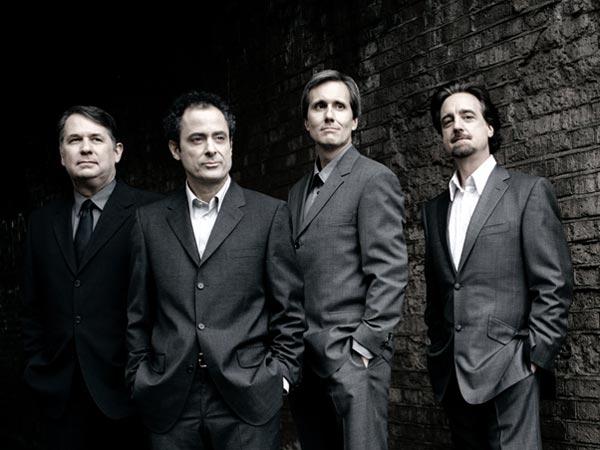 (Right to left) Steve Buscemi, Steve Martin, Laurel and Hardy, otherwise known as the Emerson String Quartet