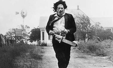 The next cut is the deepest: scene from The Texas Chainsaw Massacre
