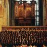 Gloucester Cathedral, stage for Elgar's 'The Kingdom': 'glorious orchestral sonorities echoing round the huge Norman columns'
