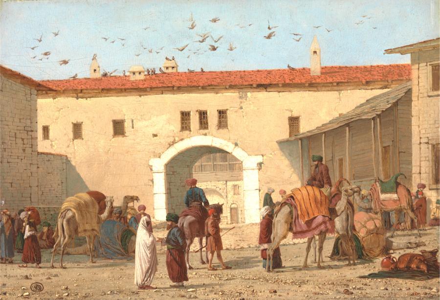 Richard Dadd, Caravanserai at Mylasa, 1845. Oil on panel, 21.3 x 30.5 cm. Yale Center for British Art, Paul Mellon Collection
