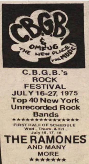 CBGB Summer 1975 festival